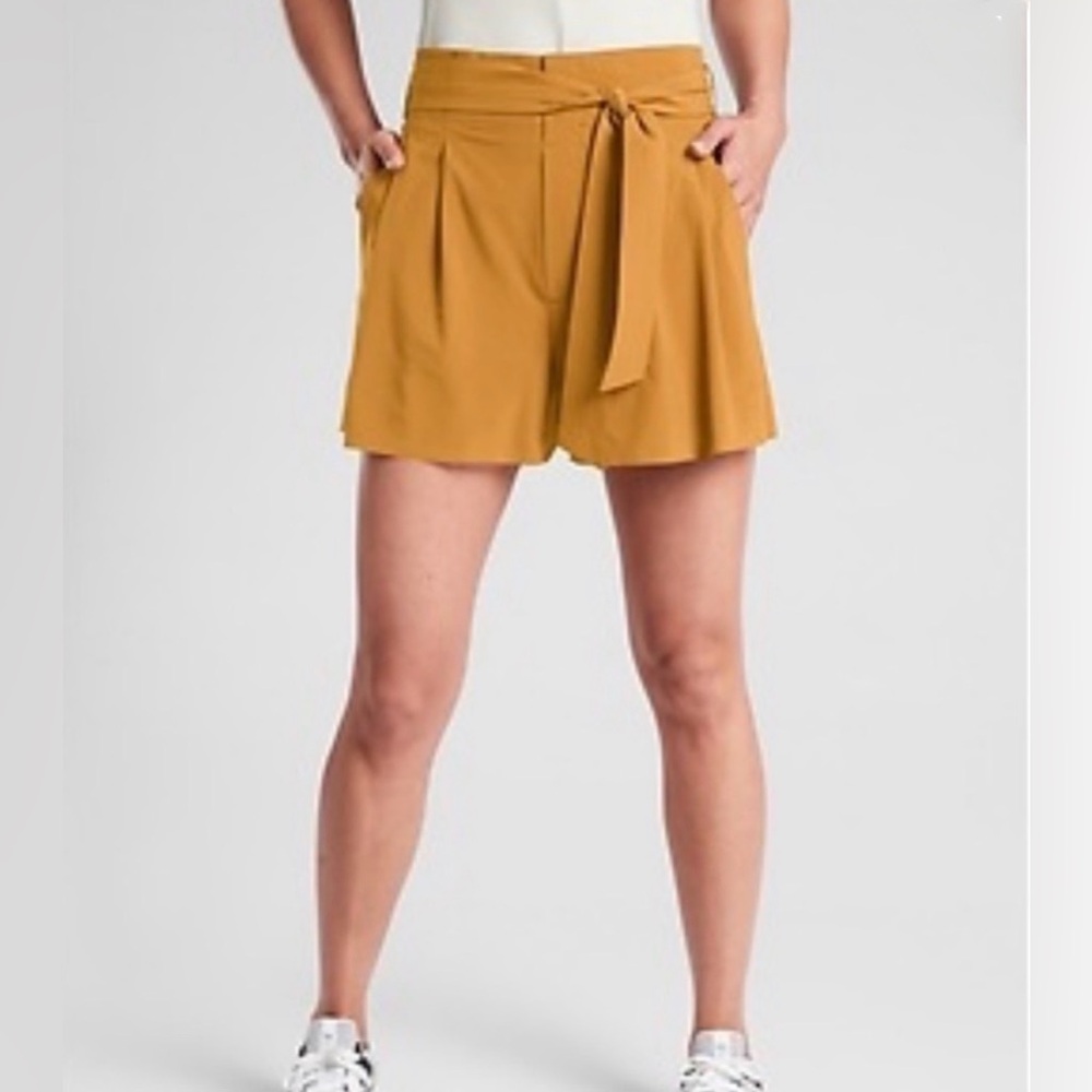 Athleta Women's High Waist Mustard Shorts size 10
